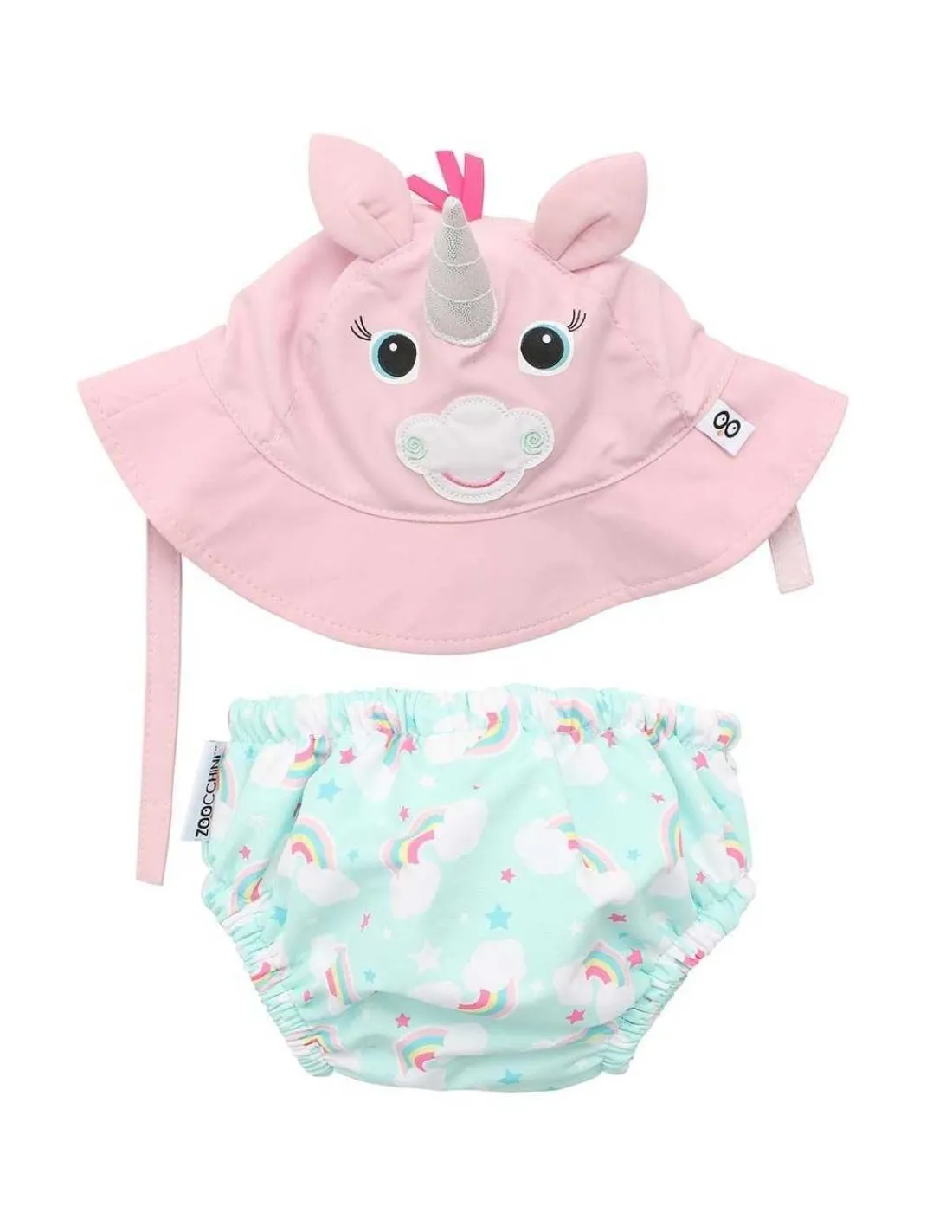 Zoocchini Bañador Pañal Bebe y Gorro UV Unicornio de
