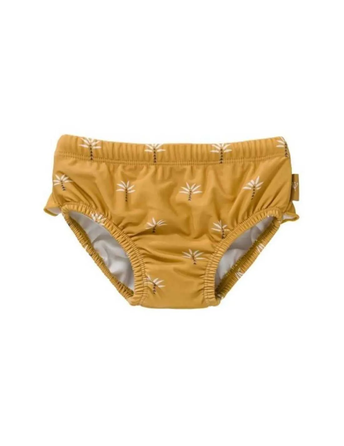Tallytate Bañador Pañal con volante Palmera Mostaza de Fresk