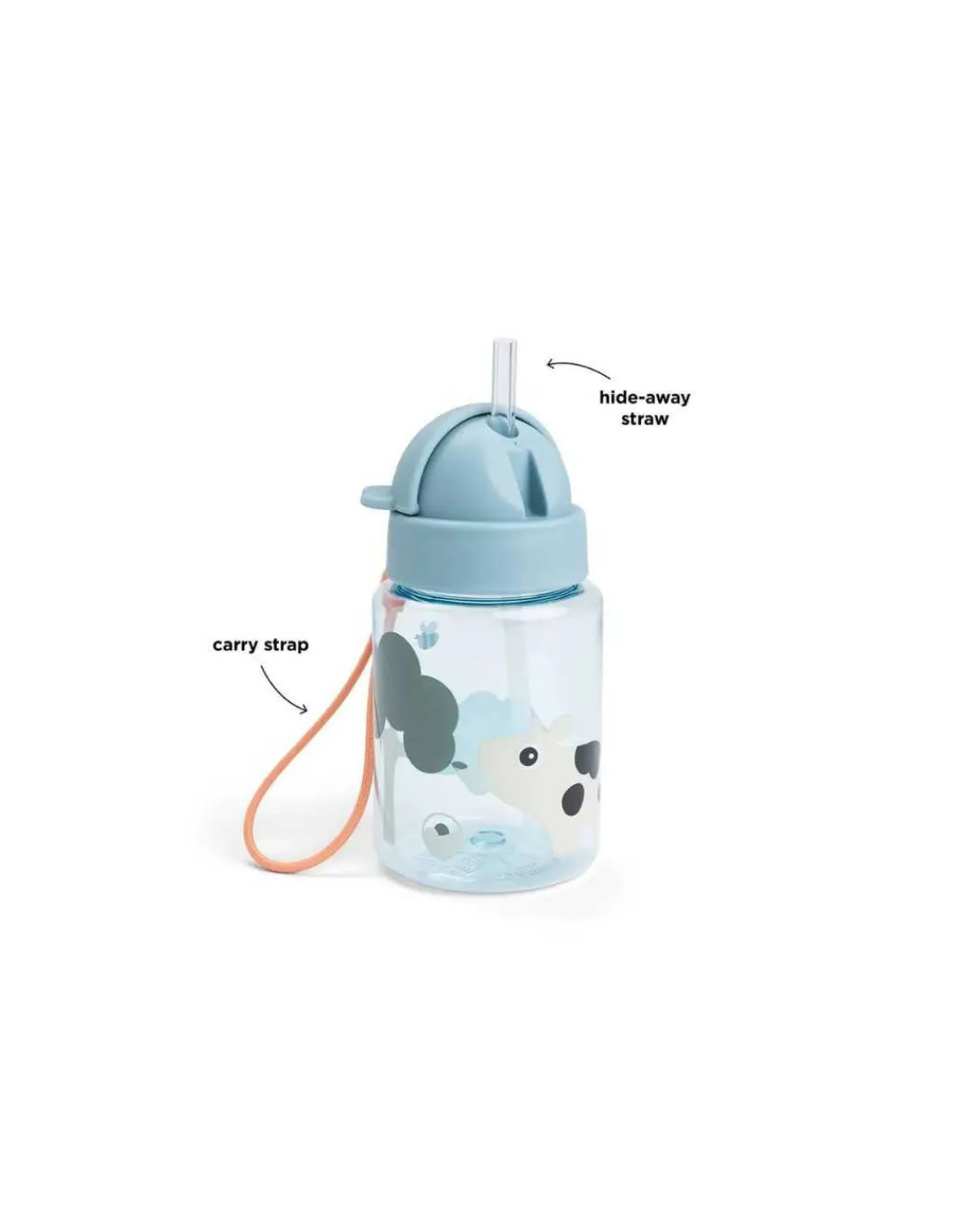 DONE BY DEER Botella con pajita Tiny Farm de 280 ml