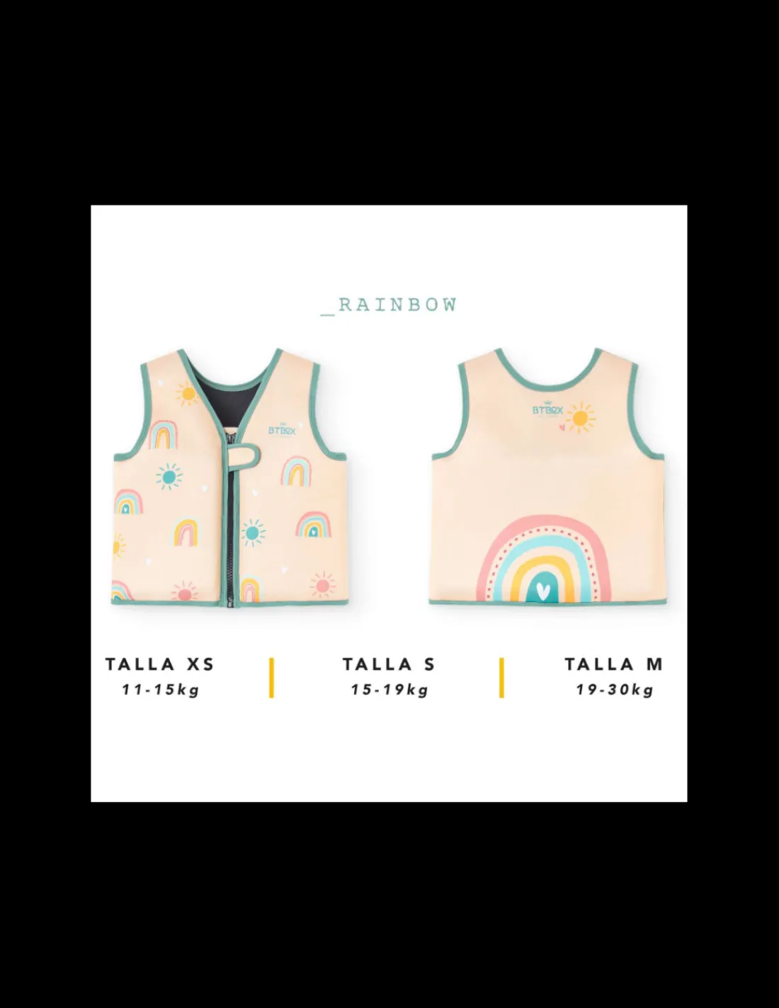 BTBOX Chaleco Flotador Rainbow Cream