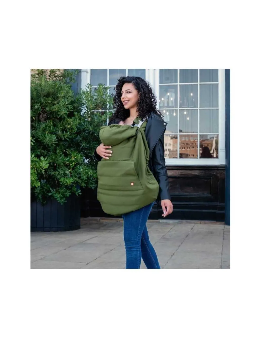 Wombat & Co London Cobertor porteo invierno Wombat Verde y Beige