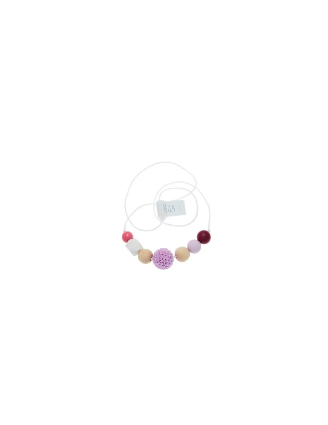 Bebe-llo Collar de Lactancia en silicona, madera y ganchillo Leila de