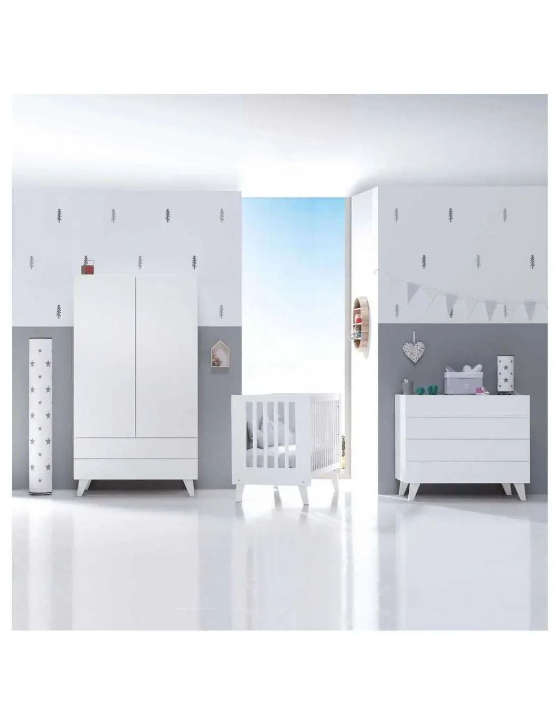 Alondra Cuna colecho blanca 4 en 1 NEXO 60x120cm de