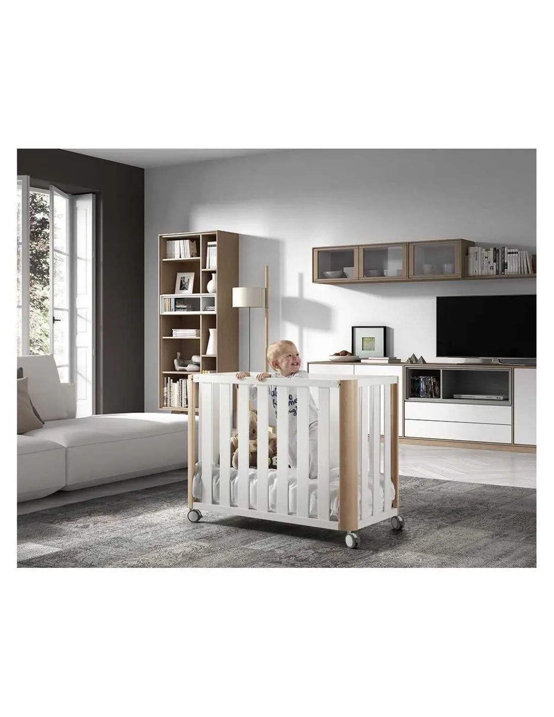 COTINFANT Cuna Colecho Doco Sleeping Blanca y Madera 120 x 60 cm