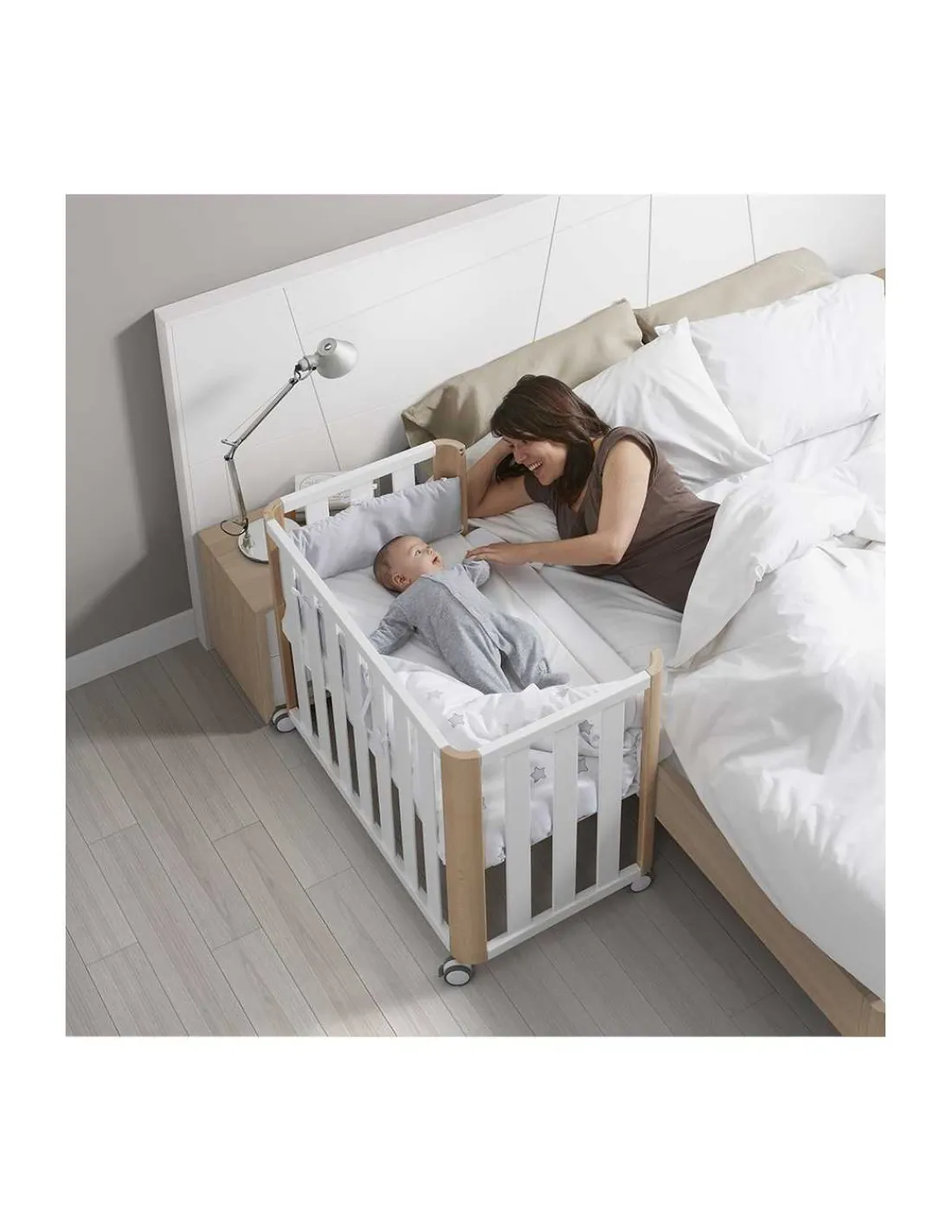 COTINFANT Cuna Colecho Doco Sleeping Blanca y Madera 120 x 60 cm