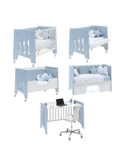 Alondra Cuna Colecho Evolutiva OMNI Celeste 60x120cm de