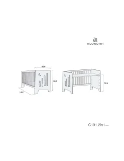 Alondra Cuna Colecho y Montessori OMNI XL Marengo 70x140cm de