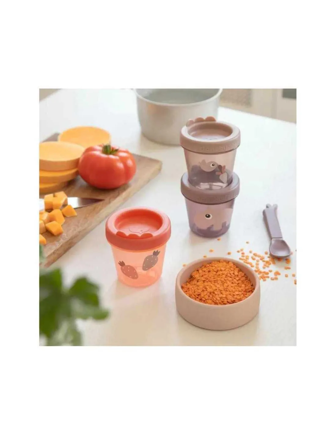 DONE BY DEER Envase porta snacks 3 pack de