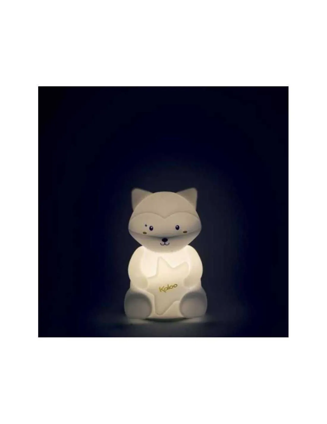 Kaloo Lampara LED blandita de silicona Mapache de