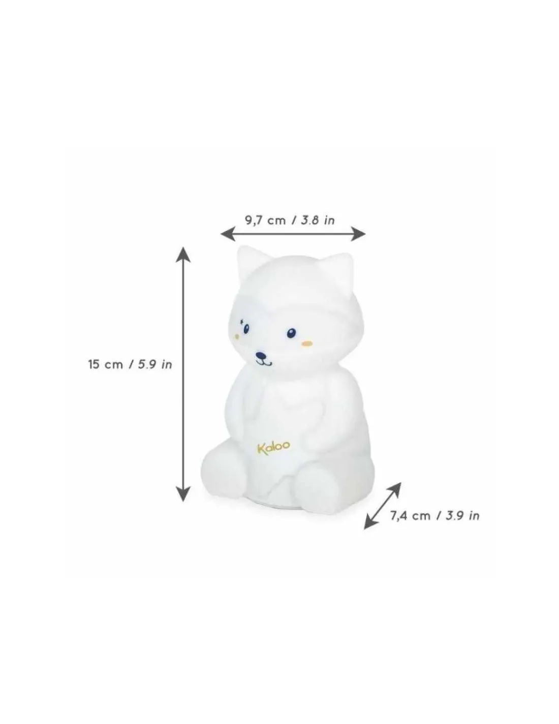 Kaloo Lampara LED blandita de silicona Mapache de