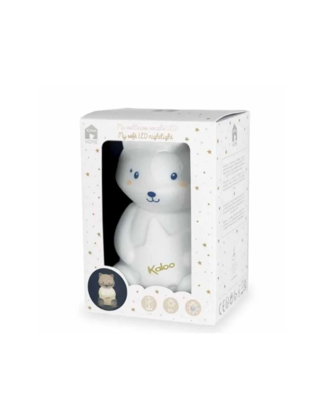 Kaloo Lampara LED blandita de silicona Mapache de