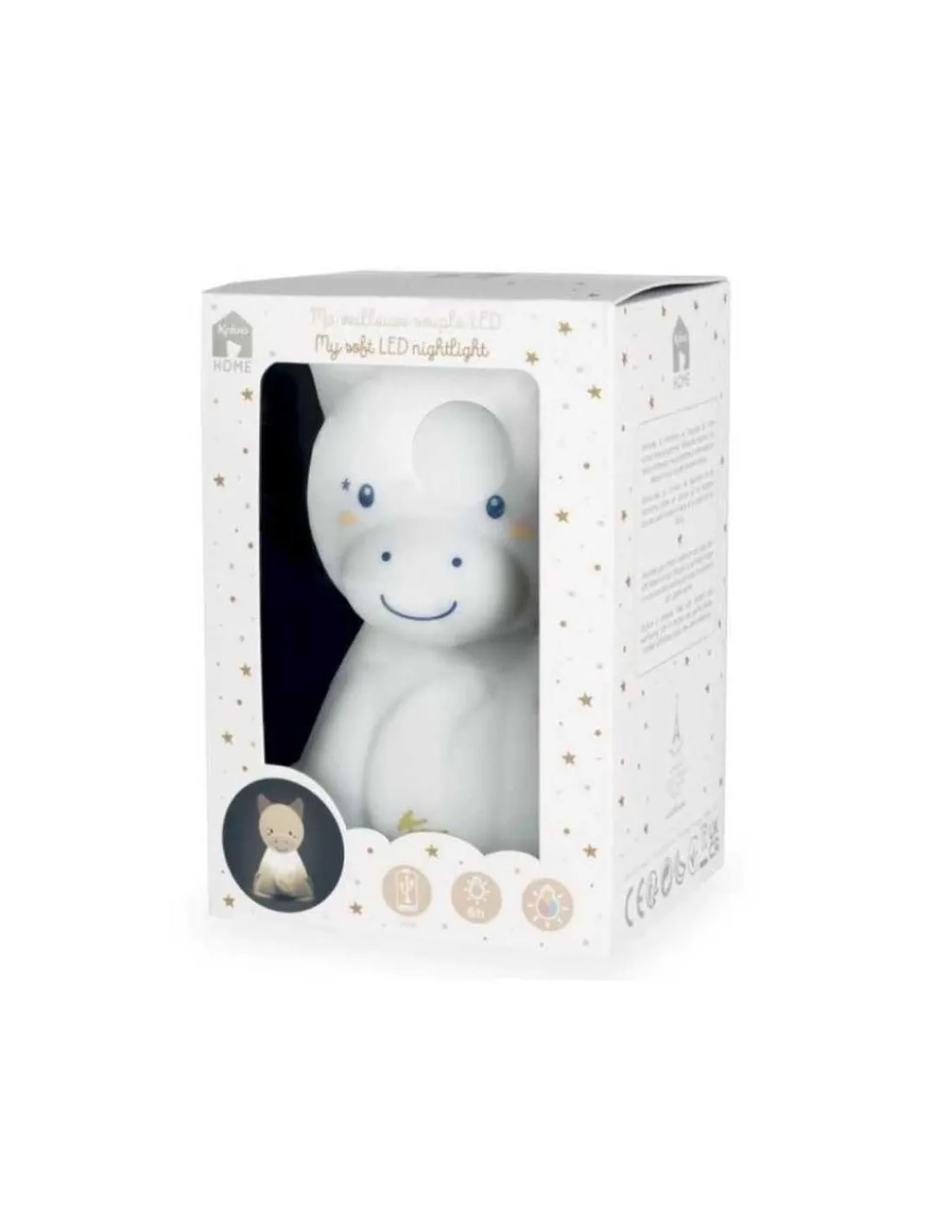 Kaloo Lampara LED blandita de silicona Burrito de