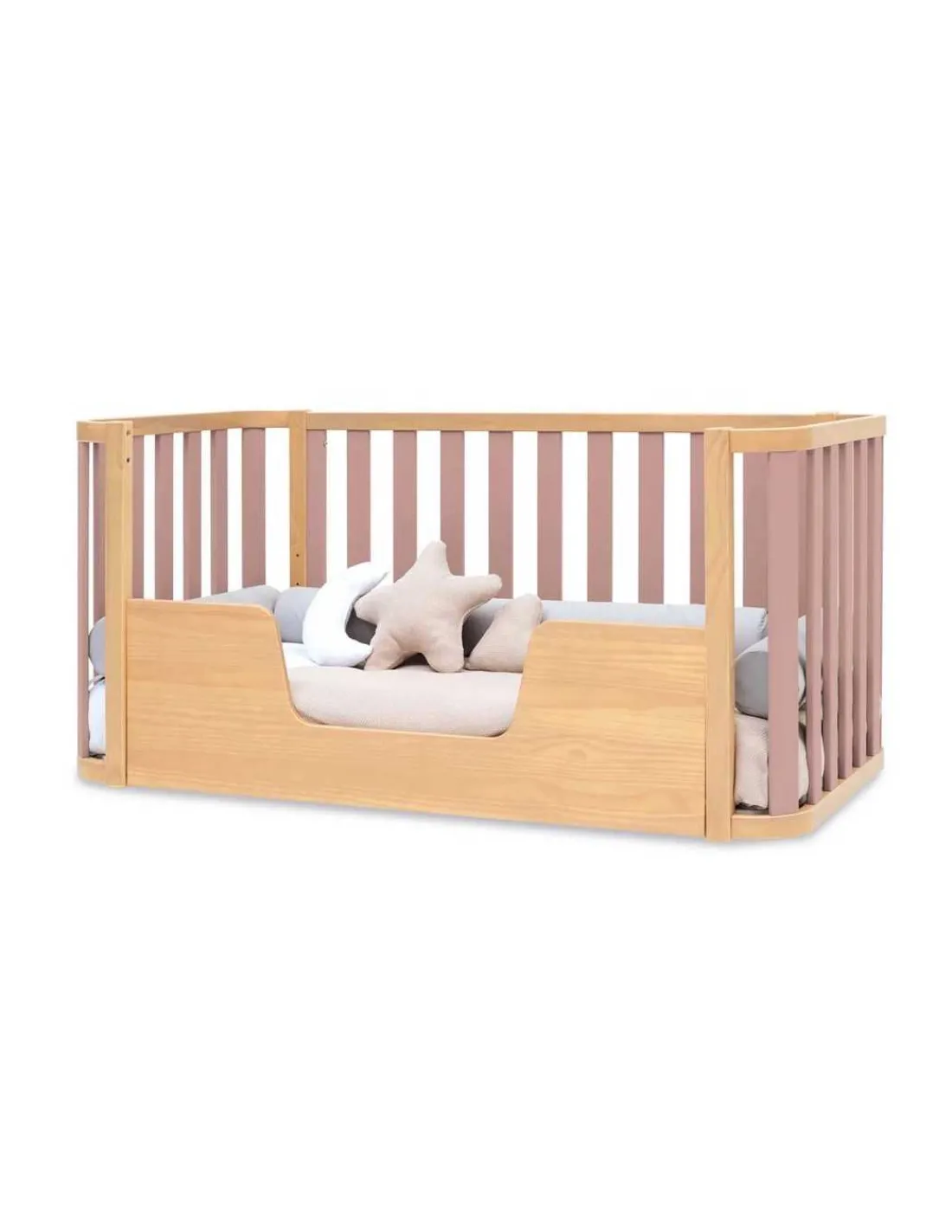 Alondra Minicuna Colecho evolutiva CREA PLUS TRE (4 en 1) Madera/Rosa de
