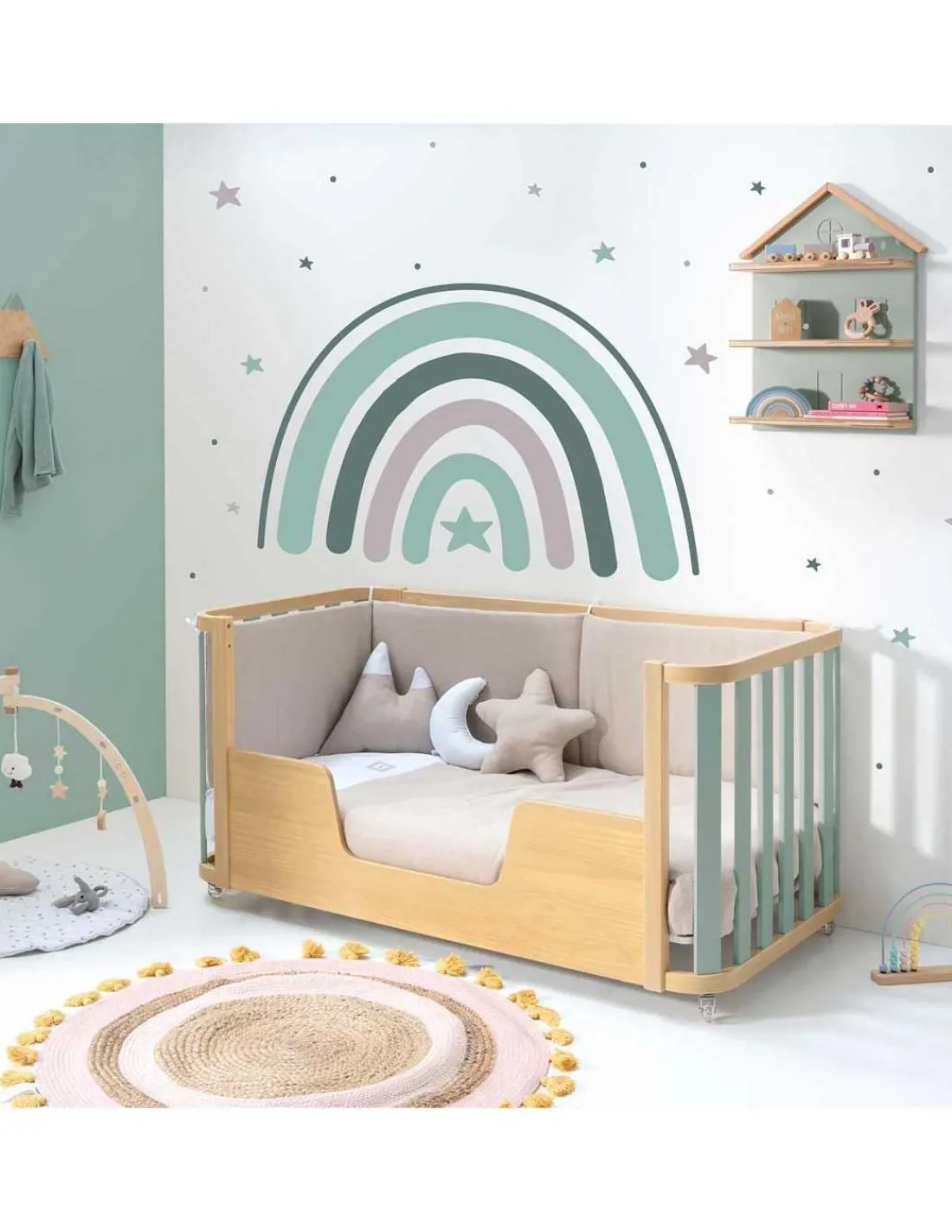 Alondra Minicuna Colecho evolutiva CREA PLUS TRE (4 en 1) Madera/Verde de