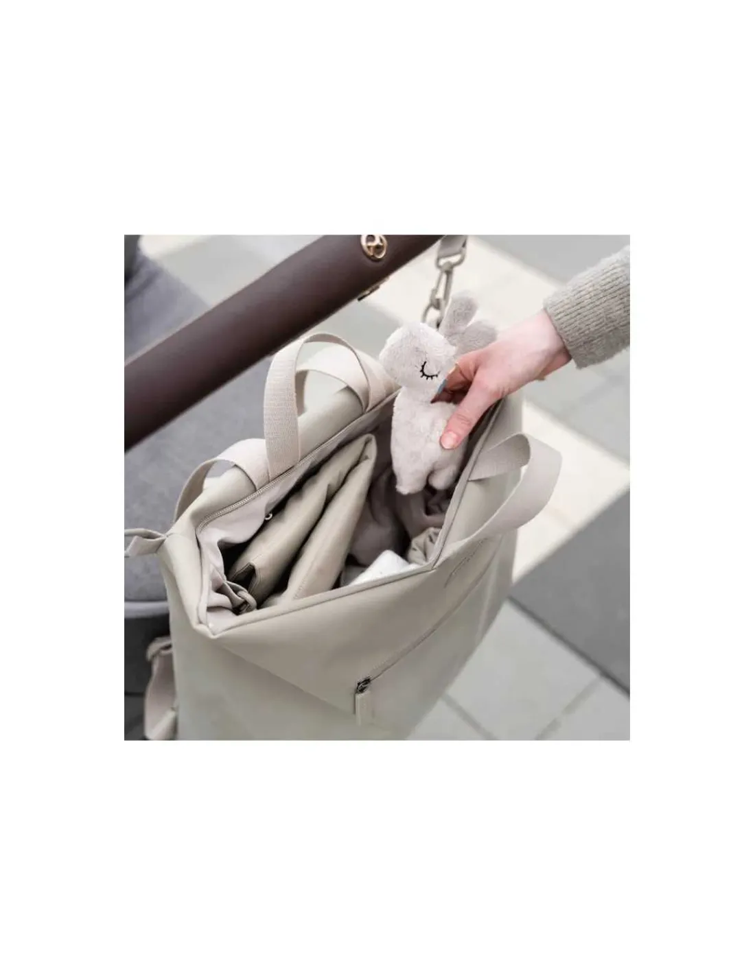 DONE BY DEER Mochila cambiador Beige de