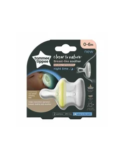 Tommee Tippee Pack 2 Chupetes Forma de Pecho Night Time