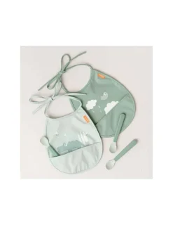 DONE BY DEER Pack 3 cucharas de fácil agarre foodie Verde de