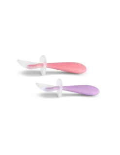 Munchkin Pack cucharas aprendizaje de silicona Gentle (2 ud.) | Nuevos colores | Color Aleatorio
