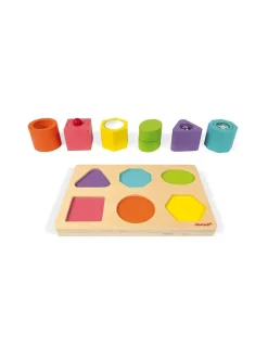 Janod Puzzle con 6 Figuras Sensoriales de