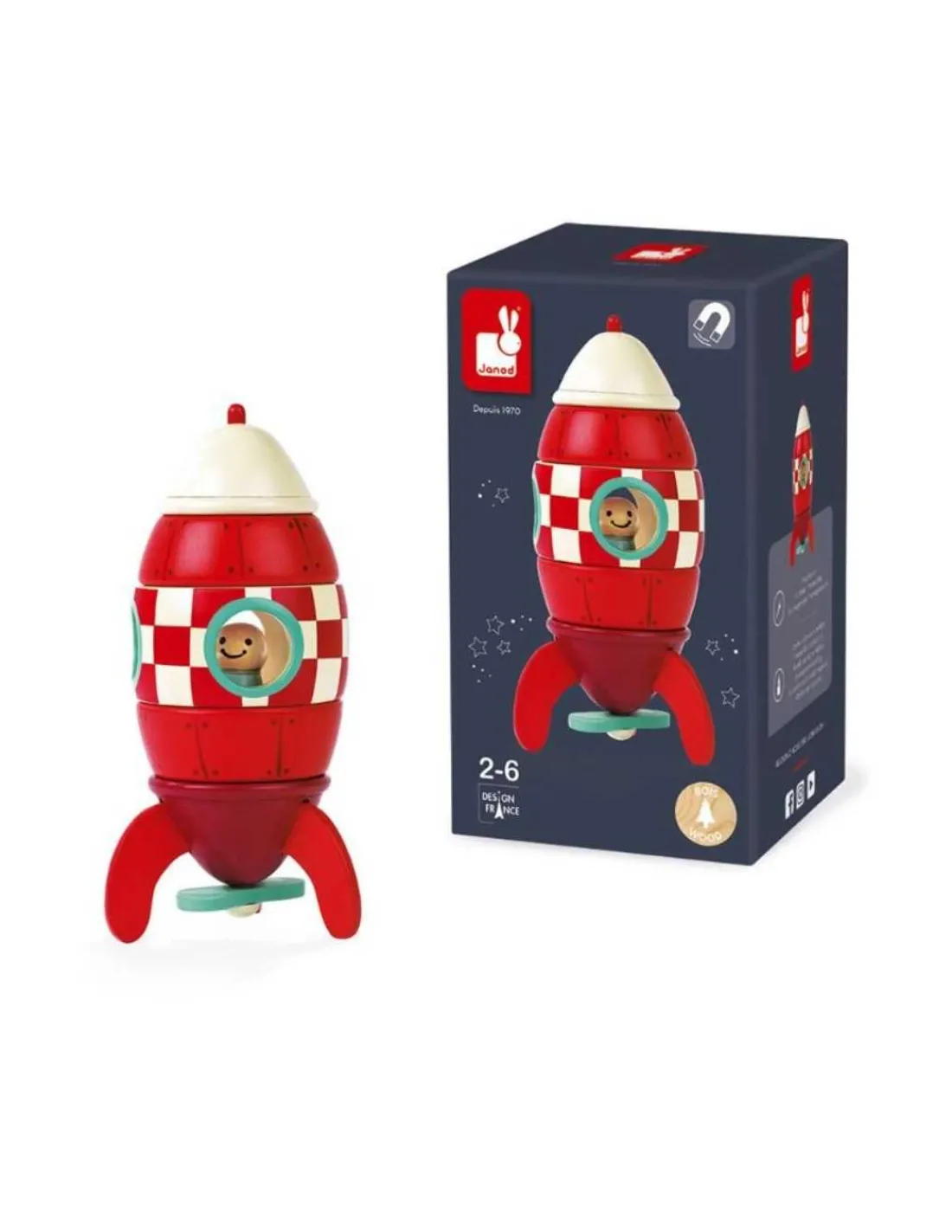 Janod Puzzle Magnetico Cohete de