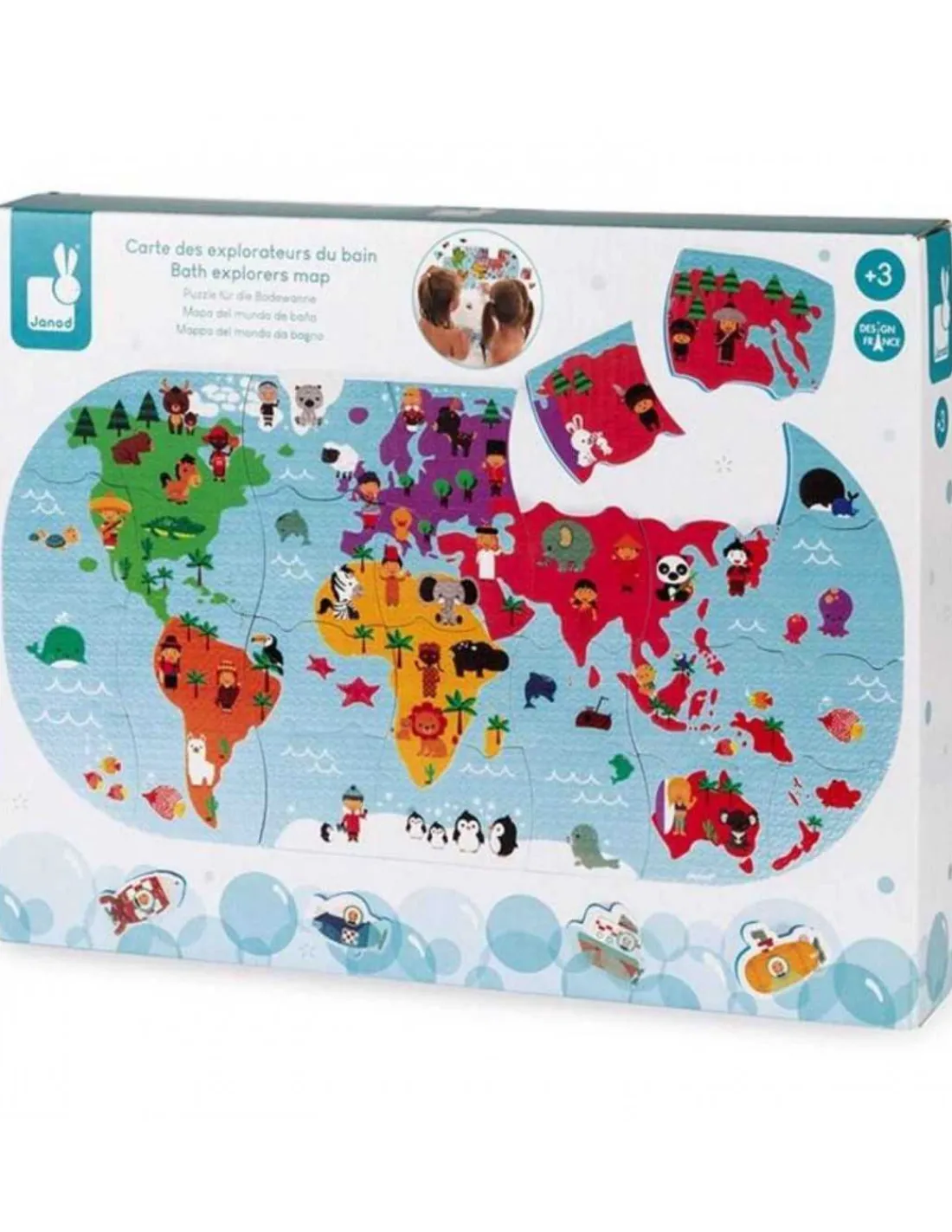 Janod Puzzle Mapa del Mundo para el baño