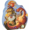 Djeco Puzzle Silueta Vaillant y el Dragón de