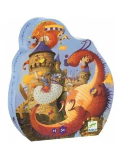 Djeco Puzzle Silueta Vaillant y el Dragón de