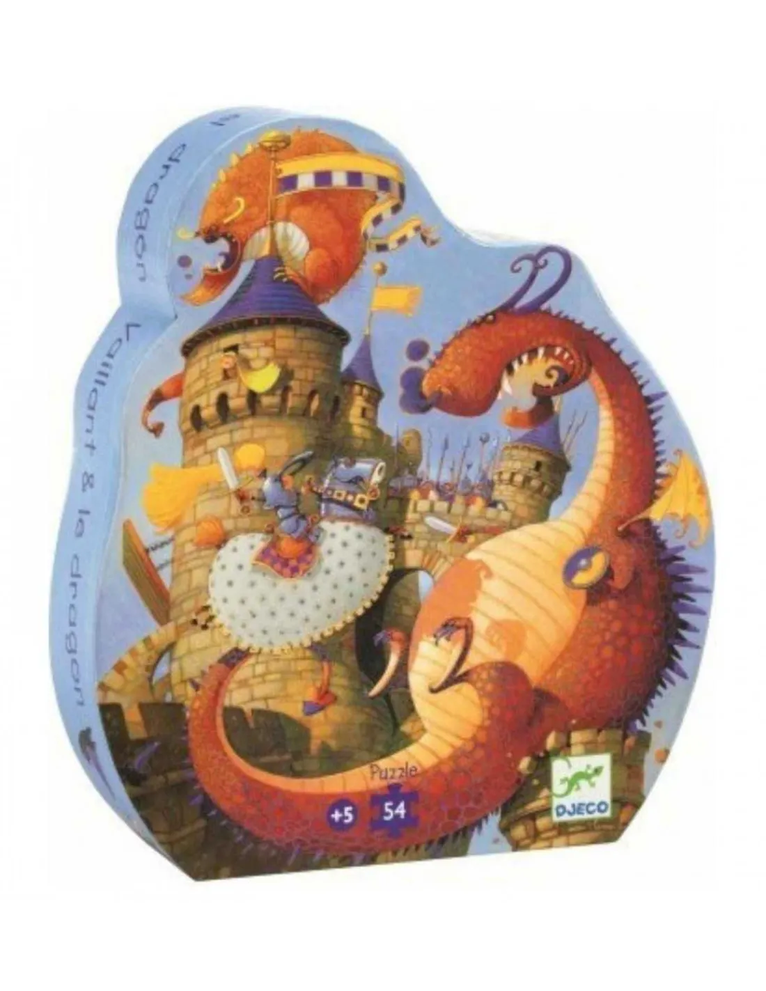 Djeco Puzzle Silueta Vaillant y el Dragón de