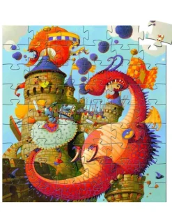 Djeco Puzzle Silueta Vaillant y el Dragón de