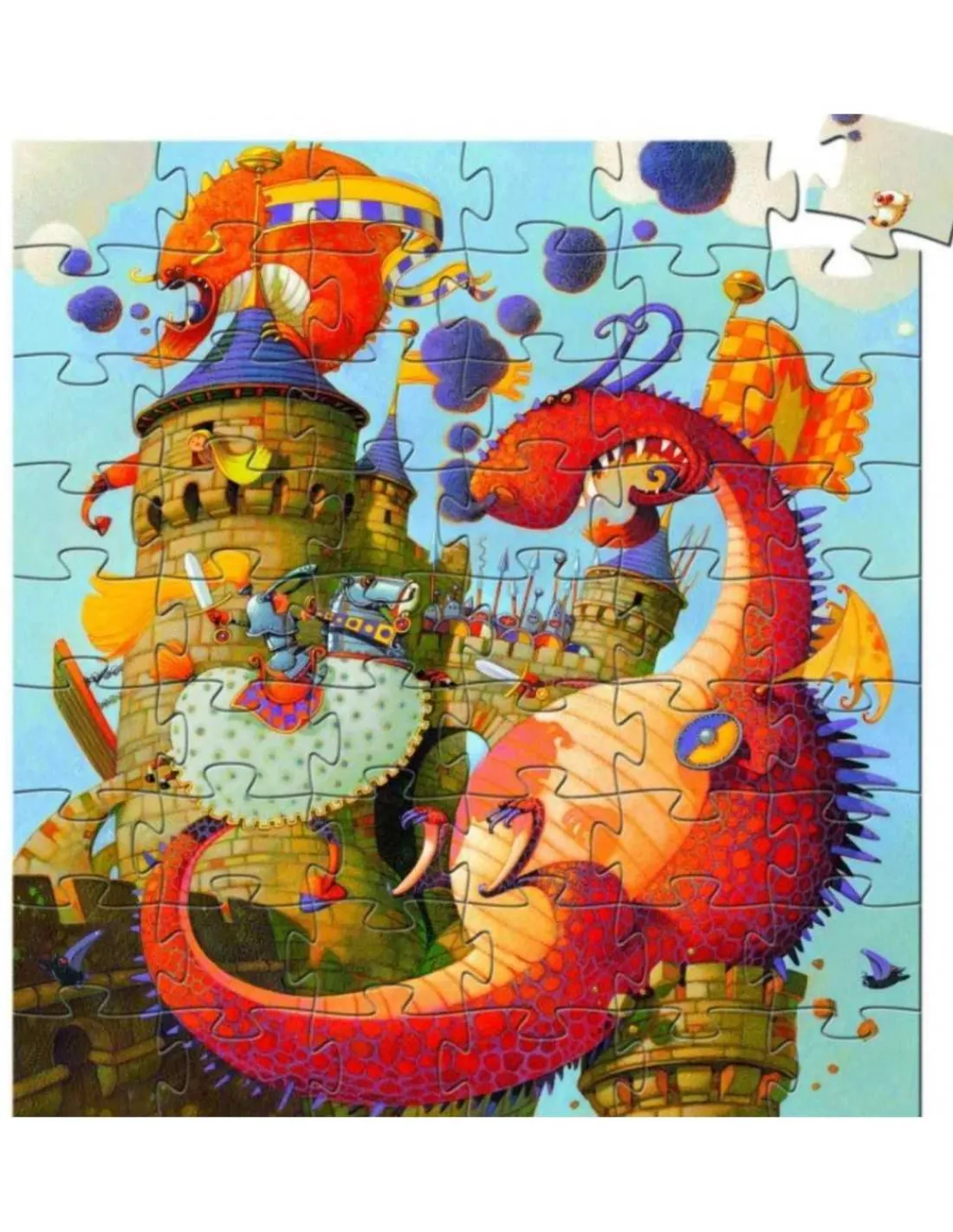 Djeco Puzzle Silueta Vaillant y el Dragón de